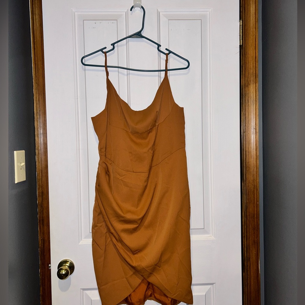 Rust cocktail dress